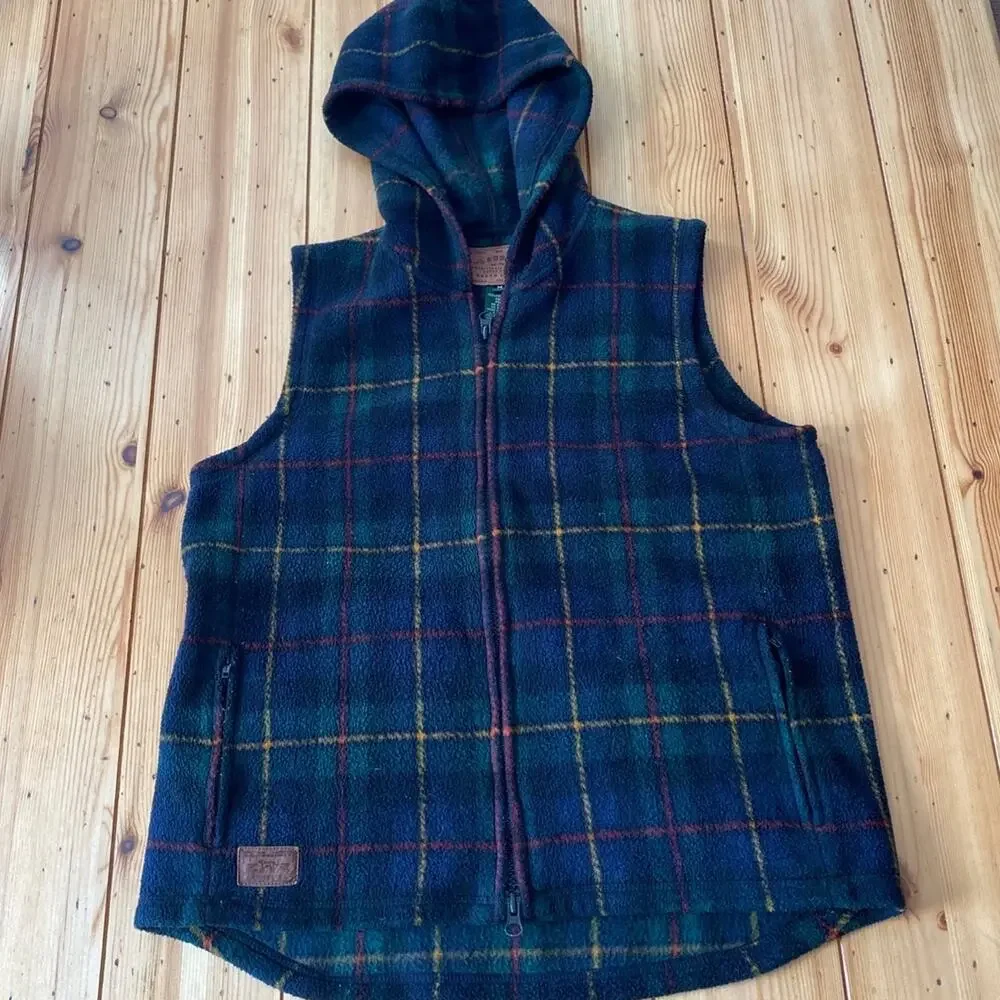 Lauren Ralph Lauren Multicolor Plaid Fleece Vest size medium